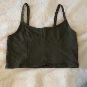 American eagle army green crop top